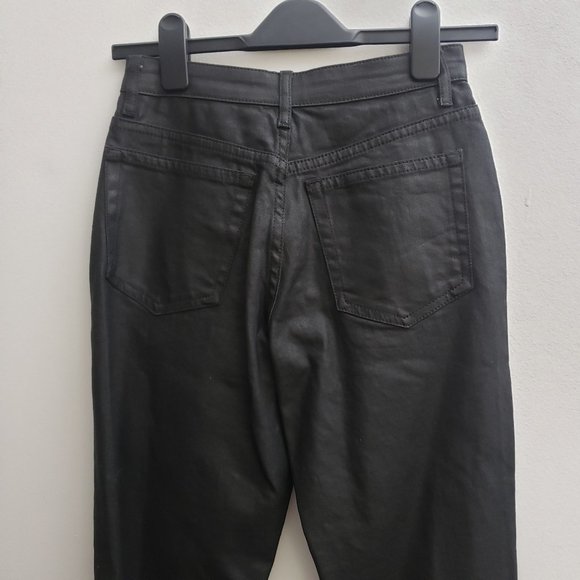 Topshop High Waist Straight Leg Black Coat 26x32 - Picture 5 of 7